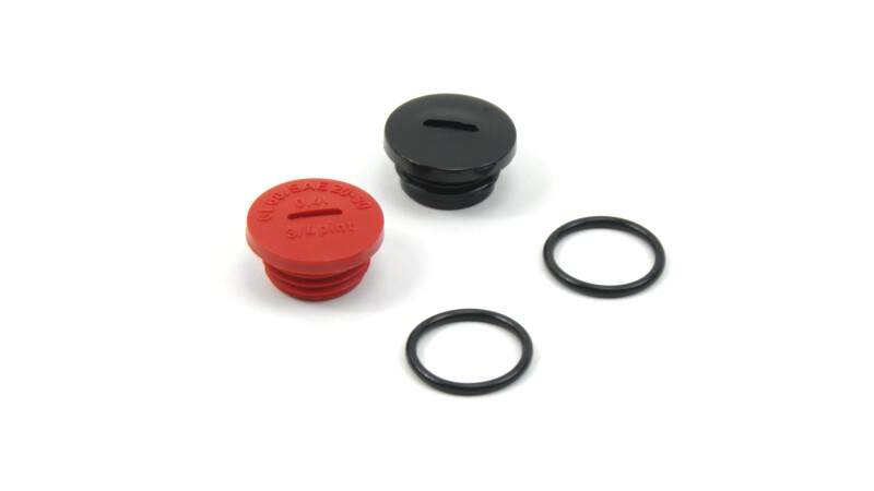 SET: Verschlussschrauben rot/schwarz + Dichtringe