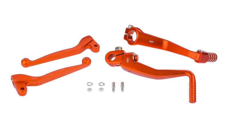 SET: Brems-/Kupplungshebel u. Kickstart-/Fußschalthebel orange