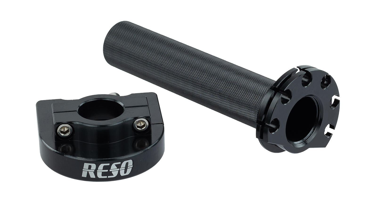 RESO Gasgriff CNC Alu (universell) schwarz für Ø22mm-Lenkerrohr