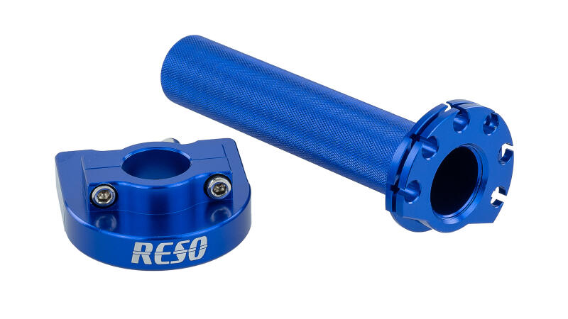 RESO Gasgriff CNC Alu (universell) blau für Ø22mm-Lenkerrohr