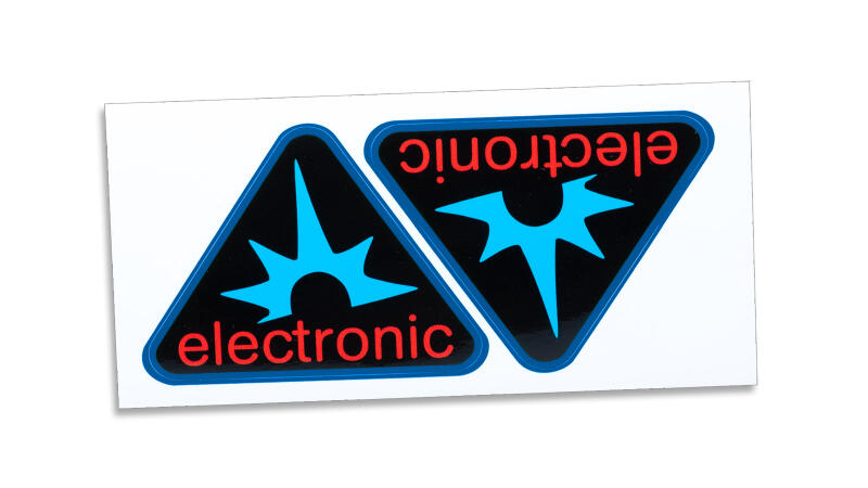 SET: Schriftzug "elektronic" Dreieck (blau)