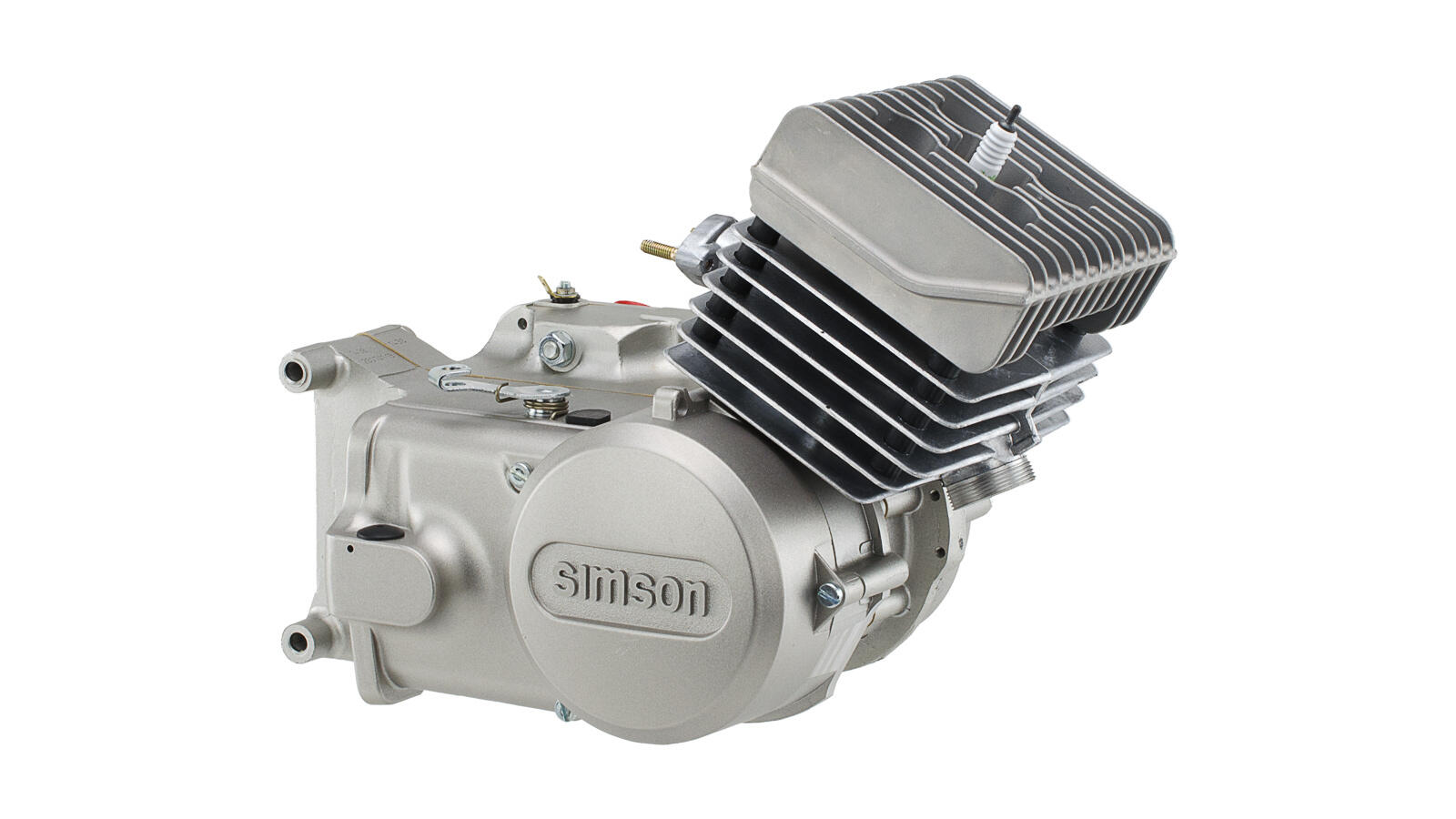 Neuer Komplettmotor 70ccm, Laufbuchse Ø53mm, 4-Gang (75km/h), Gehäuse silber, für Simson S70, S83, SR80