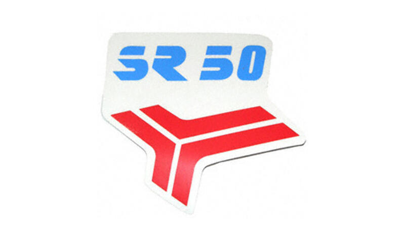 Schriftzug für Knieblech für Simson "SR50" blau/rot