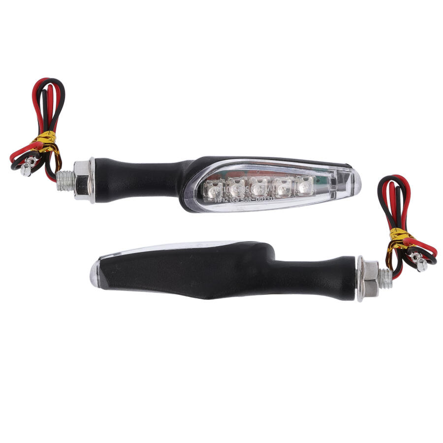SET: LED-Blinker Klarglas/schwarz mit Halter schwarz S50, S51