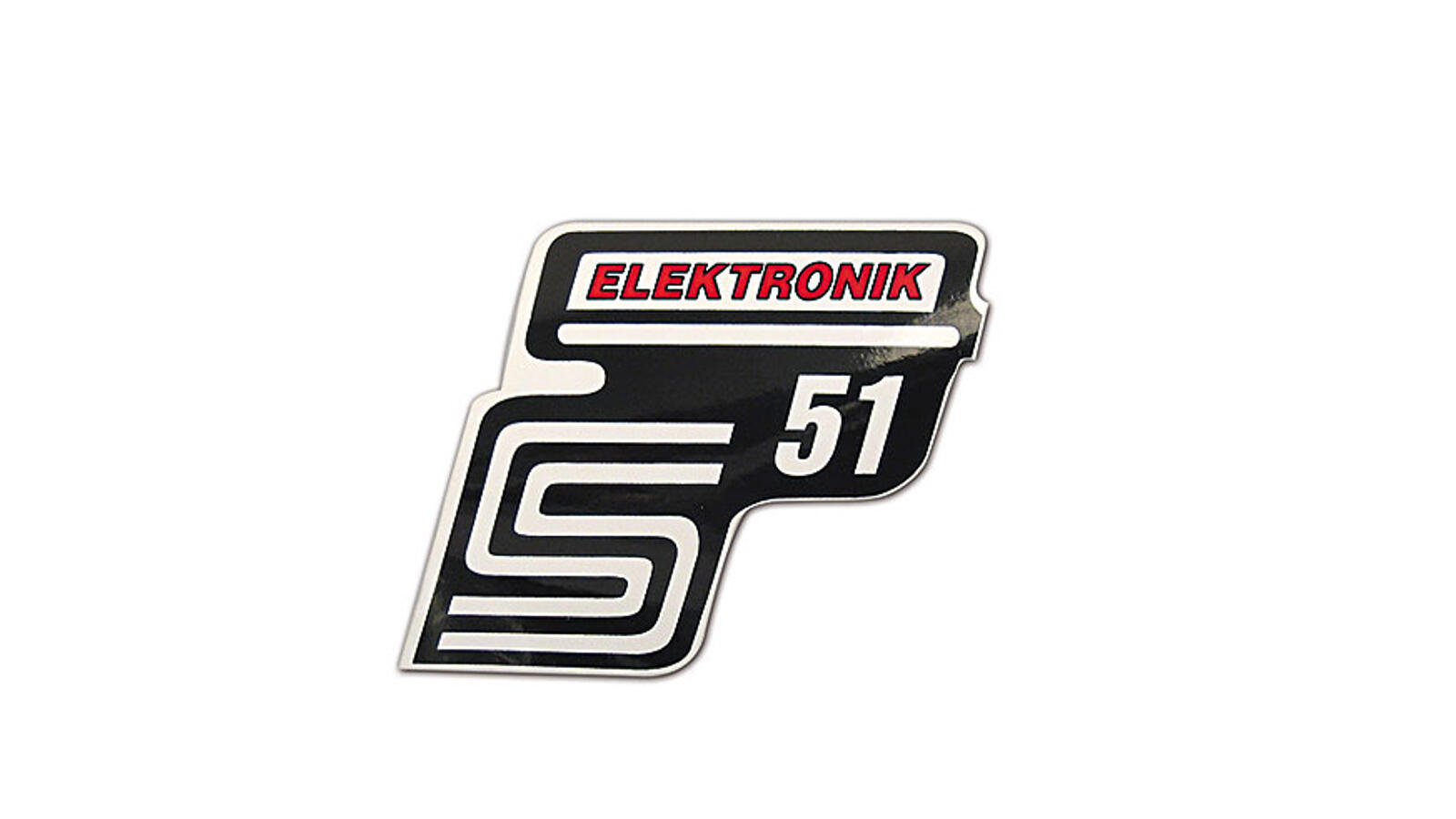 Schriftzug für Seitendeckel S51 Elektronik rot