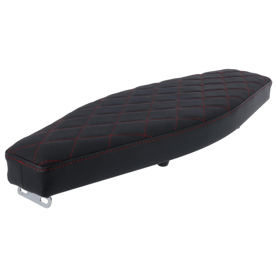 Tuning Sitzbank flach schwarz mit roten Karonähten S50, S51, S70
