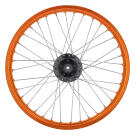 Speichenrad Alu orange 1,6x19" für Scheibenbremse (Nabe schwarz)