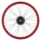 Speichenrad Alu rot 1,6x19" für Scheibenbremse (Nabe schwarz)