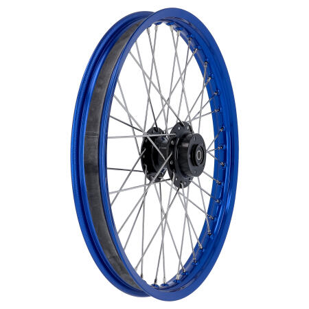 Speichenrad Alu blau 1,6x19 für Scheibenbremse (Nabe schwarz)