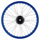 Speichenrad Alu blau 1,6x19" für Scheibenbremse (Nabe schwarz)