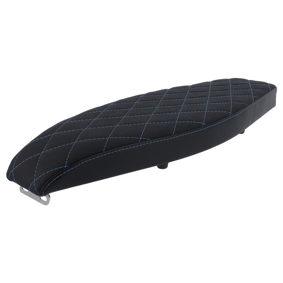 Tuning Sitzbank flach abfallend schwarz mit blauen Karonäthen S50, S51, S70