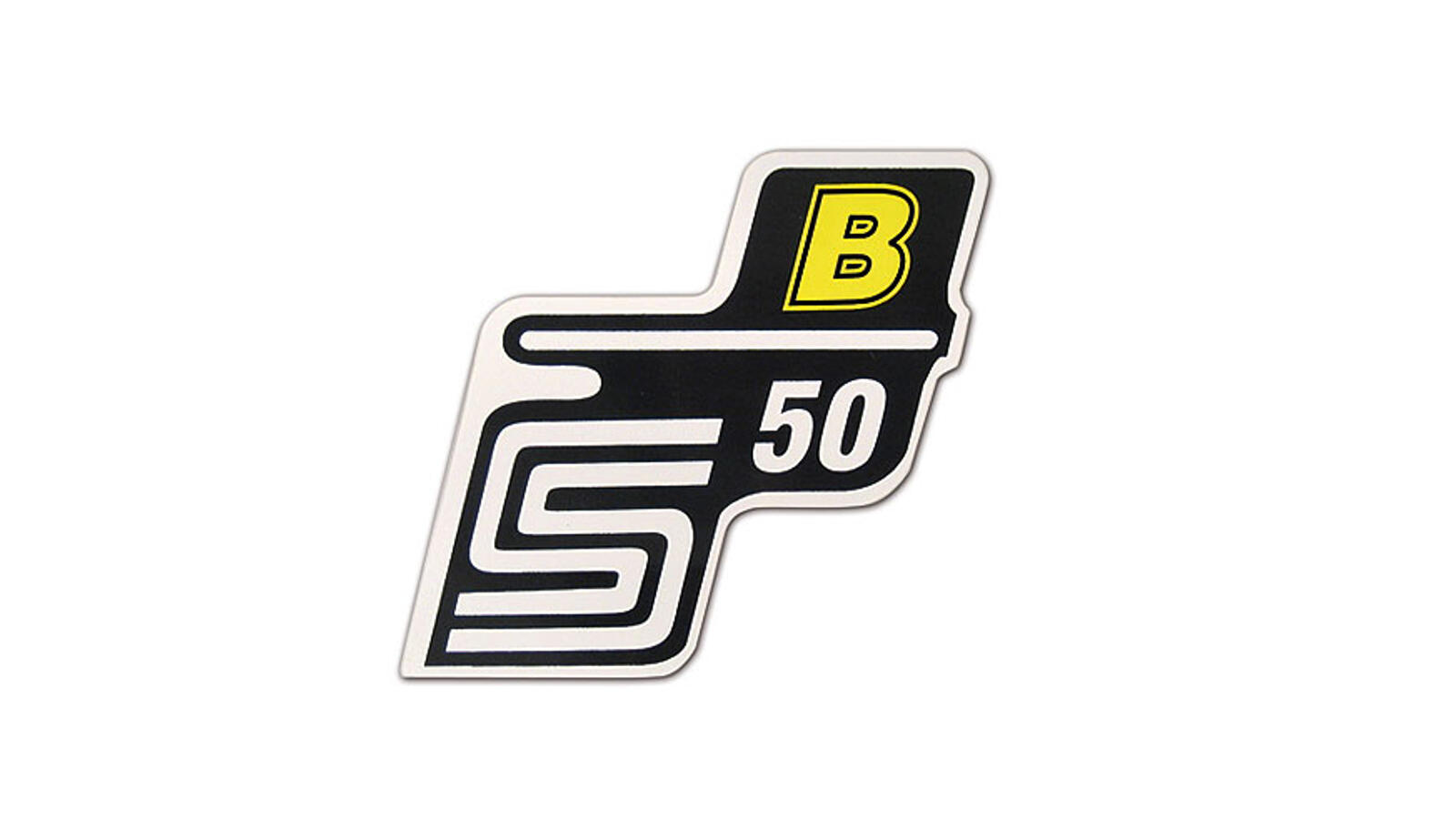 Schriftzug S50 B für Seitendeckel gelb