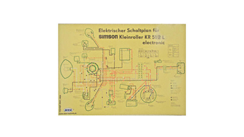 Schaltplan Farbposter (69x49cm) 6V Elektronic für Simson KR51/2L