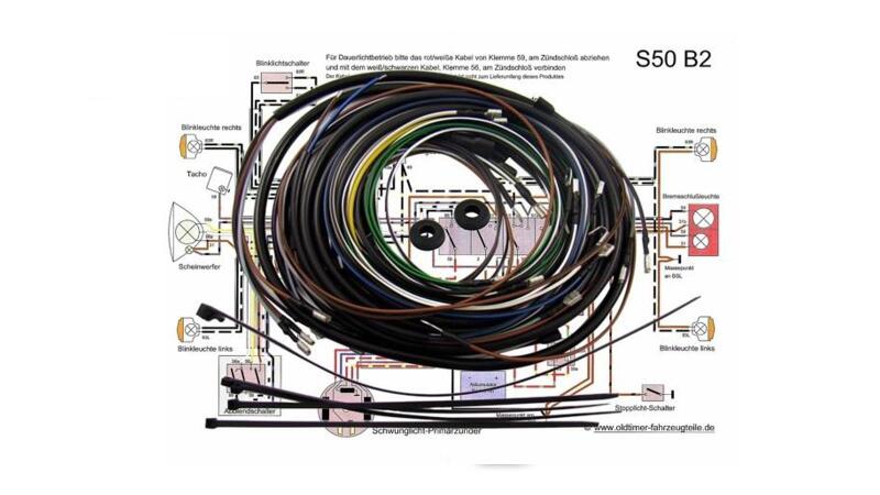 KWO Kabelbaum inkl. Schaltplan für Simson S50 B2 6V Elektronik