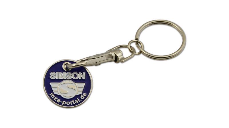 MZA Simson Schlüsselanhänger, Einkaufswagenchip beidseitig geprägt