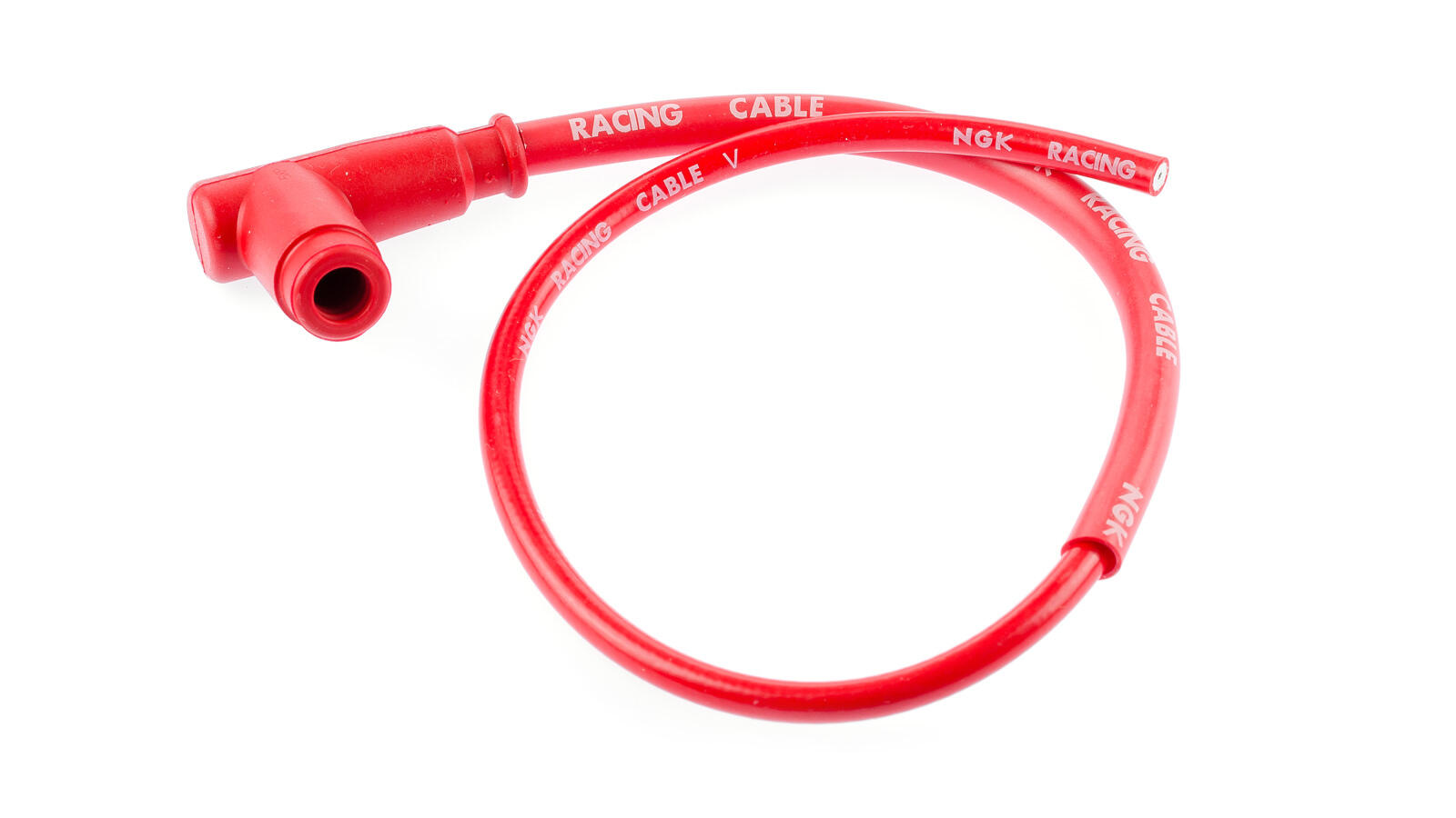 NGK Racing-Zündkerzenstecker CR2 (5 K-Ohm) mit rotem Hochleistungs-Silikonzündkabel