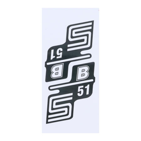 Schriftzug für Seitendeckel S51B weiß