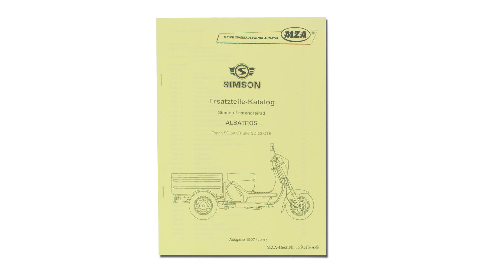 Ersatzteilkatalog für Simson Lastendreirad SD50 - Ausgabe 1997/2003