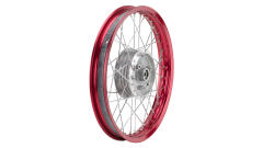 Farb-Speichenrad rot eloxiert Alu 1,6x16 mit Chromspeichen